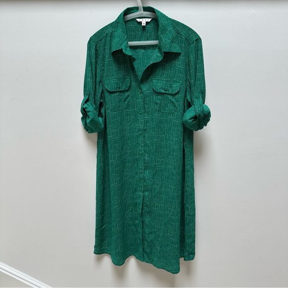 CAbi Green Casual Button Down Shirt Dress - Picture 4 of 5